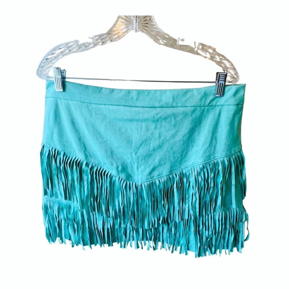 Vintage Fringe Suede High Waist Skirt